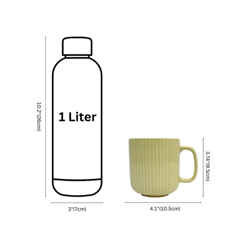 Lemon Yellow coloured Ceramic Cup set (Set of 2)