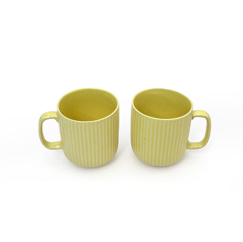 Lemon Yellow coloured Ceramic Cup set (Set of 2)