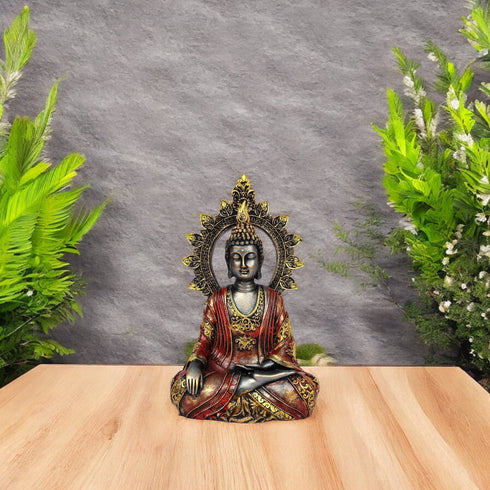 Lord Buddha Statue for Home Décor—Black and Golden (13”)
