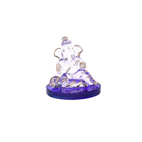 Lord Ganesha Glass Decorative Idol