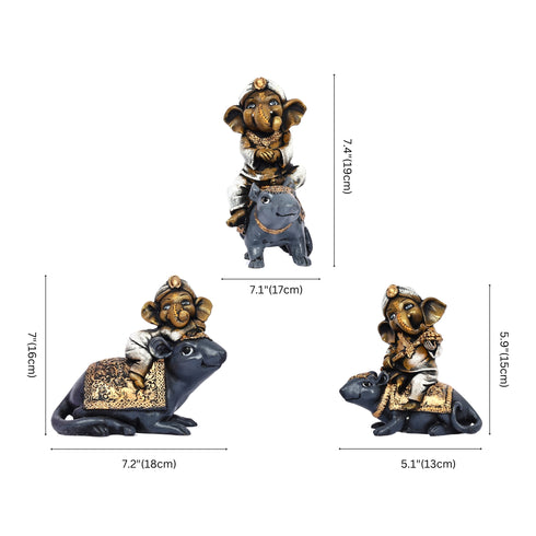 Lord Ganesha and Mushakh Raj Showpiece for Home Décor 2