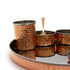 Luxurious Copper-Trimmed Thali Dining Set | 7-Piece Traditional Indian Dinnerware