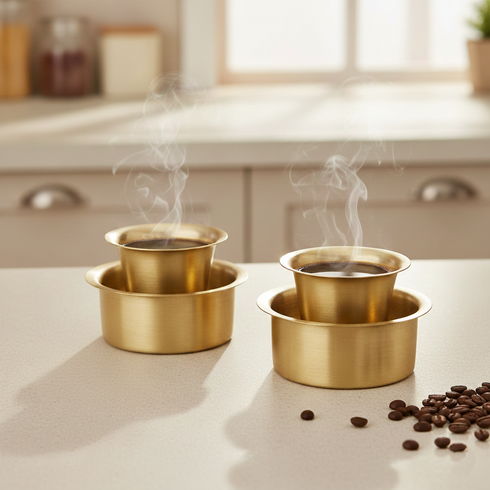 Matte finish Brass Dabara-Tumbler Combo