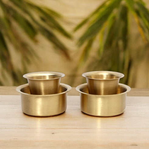Matte finish Brass Dabara-Tumbler Combo
