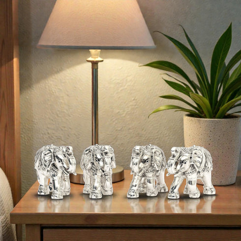 Medium Intricately Handcrafted Silver-Plated Gajraj