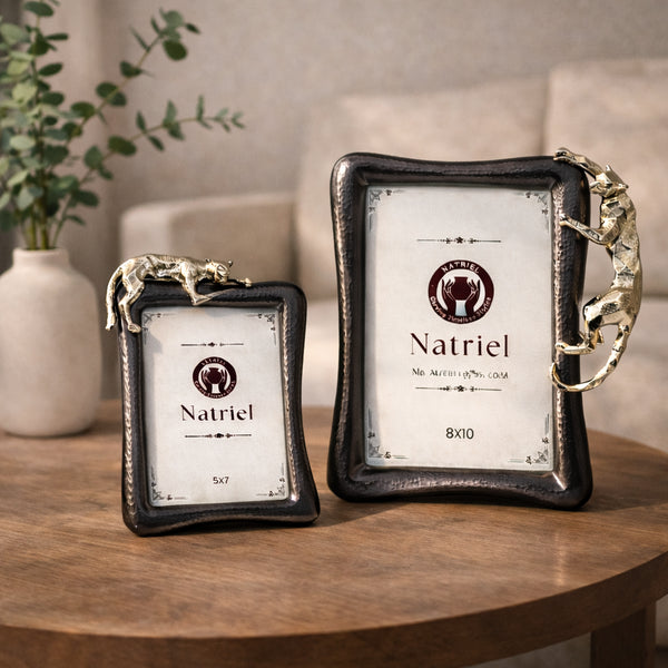 Metal Panther Photo Frame (Set of 2)