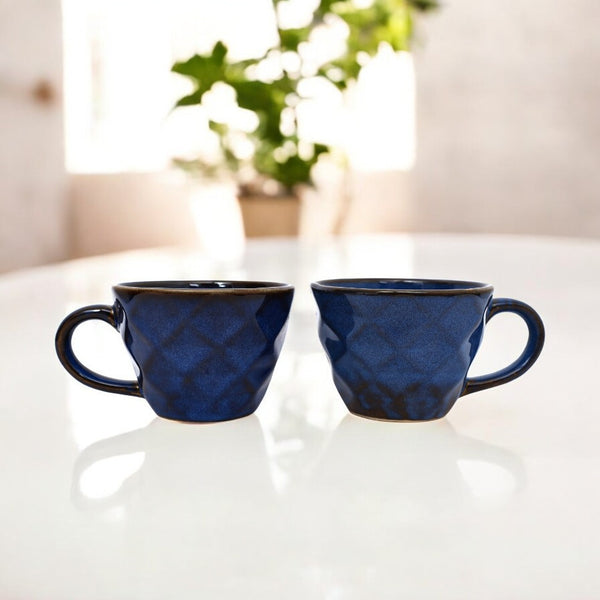 Midnight Blue Premium Ceramic Cup set (Set of 2)