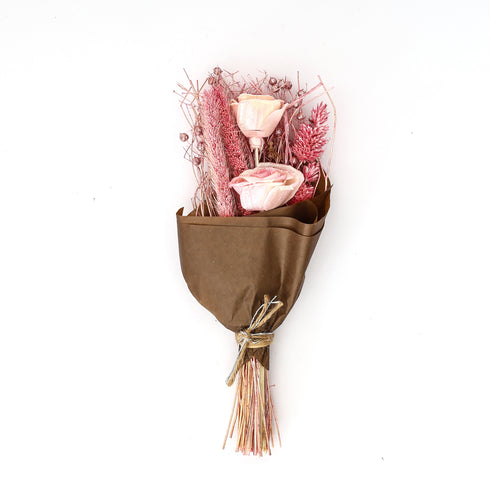 Mini Blush Pink Shola Rose Dried Flower Bouquet – 21g Handcrafted Floral Gift for Rustic Decor & Hampers