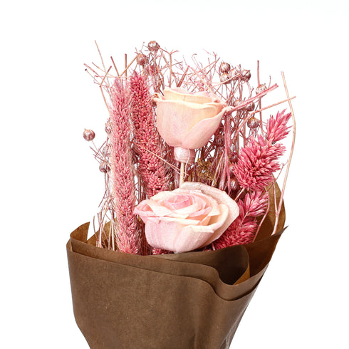 Mini Blush Pink Shola Rose Dried Flower Bouquet – 21g Handcrafted Floral Gift for Rustic Decor & Hampers