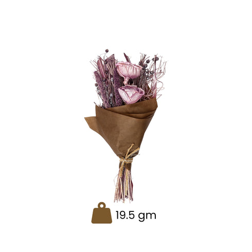 Mini Lavender Shola Rose Dried Flower Bouquet – 19.5g Rustic Handcrafted Arrangement for Gift Hampers & Tabletop Decor