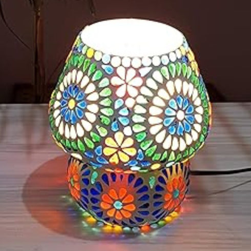 Mosaic Decorative Electric Table Lamp- Floral Pattern 1028