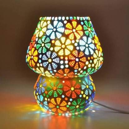 Mosaic Decorative Electric Table Lamp- Floral Pattern