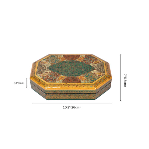 Multi Colored Paper Mache 8 Corner Box