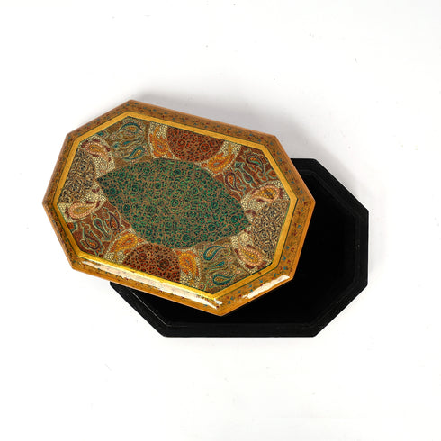 Multi Colored Paper Mache 8 Corner Box