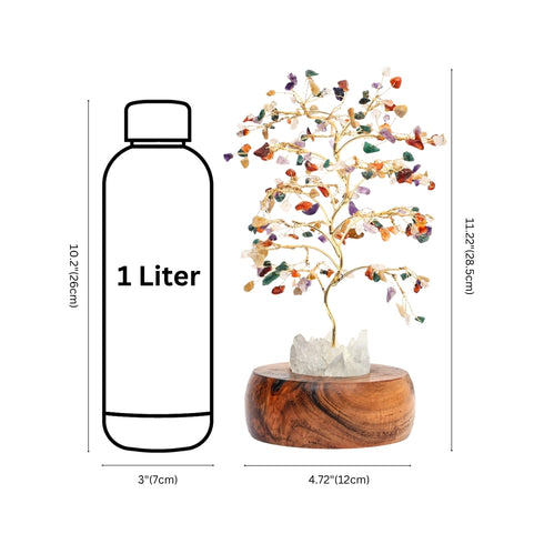 Multi Stone Wish Tree Lamp - 7 Stone Chakra