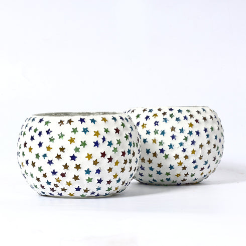 Multicolour Mosaic T-light Holders