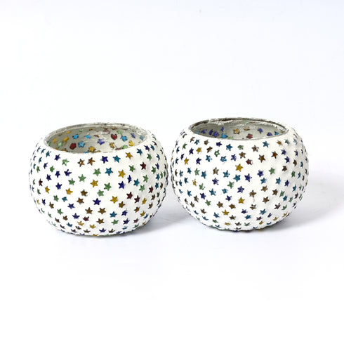 Multicolour Mosaic T-light Holders