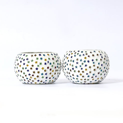 Multicolour Mosaic T-light Holders