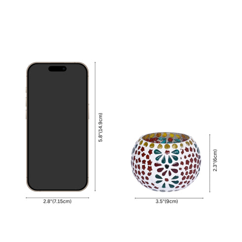 Multicolour Mosaic T-light Holders – Set of 4