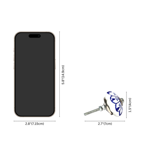 Multicoloured Handcrafted and Hand painted Ceramic Knobs—Round and Melon Shaped—Set of 12—Abstract Design