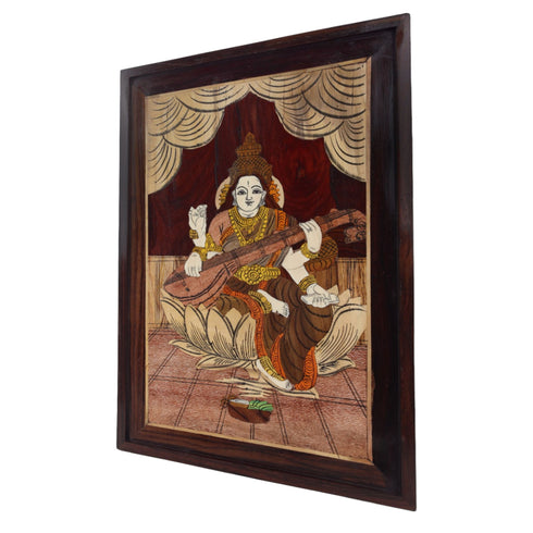 Mysore Inlay Goddess Saraswati Wall Decor