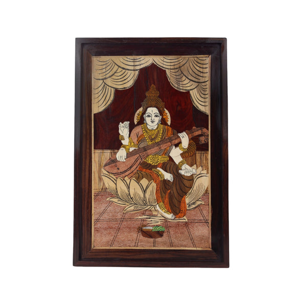 Mysore Inlay Goddess Saraswati Wall Decor