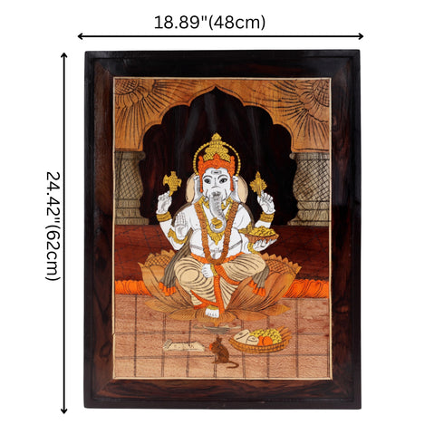 Mysore Inlay Lord Ganesha Wall Decor