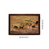 Mysore Inlay Rosewood Painting of a Farmer Carrying Crops Accompanied by Two Animal Companions