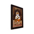 Mysore Inlay Rosewood Painting of Lord Ganesha with Veena and Offerings
