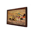 Mysore Inlay Rosewood Painting of a Farmer Carrying Crops Accompanied by Two Animal Companions