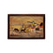 Mysore Inlay Rosewood Painting of a Farmer Carrying Crops Accompanied by Two Animal Companions