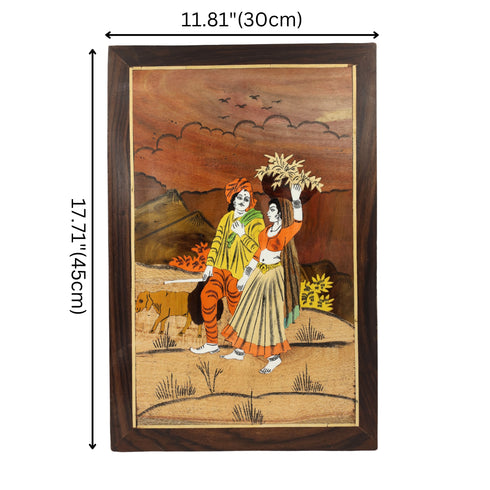Mysore Inlay Rural Life Wall Decor