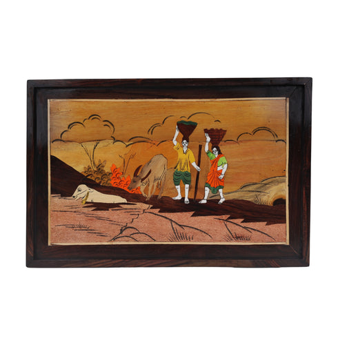 Mysore Inlay  Rural Life Wall Decor