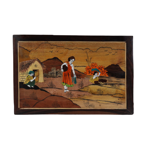Mysore Inlay Rural Life Wall Decor