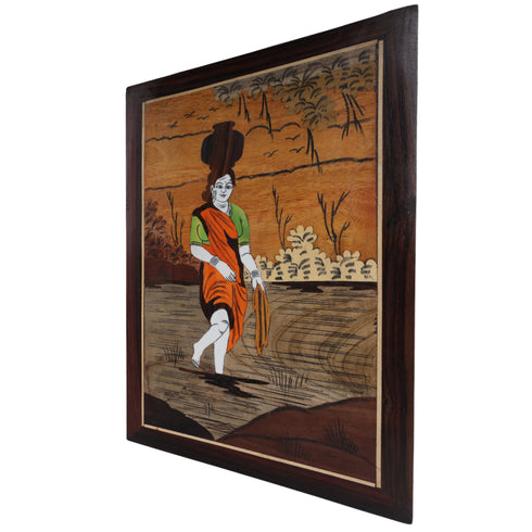 Mysore Inlay Rural Life Wall Decor