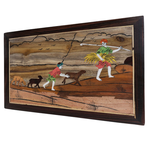 Mysore Inlay Rural Life Wall Decor