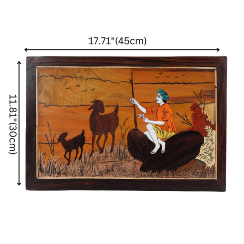 Mysore Inlay Rural Life Wall Decor