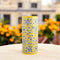 Blue Pottery Decorative Cylindrical Vase—Yellow 1