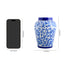 Natriel Blue Pottery Decorative Handi Vase—White and Blue