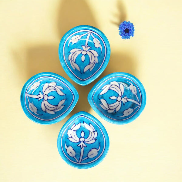 Natriel Blue Pottery Diyas - Set of 4—Turquoise