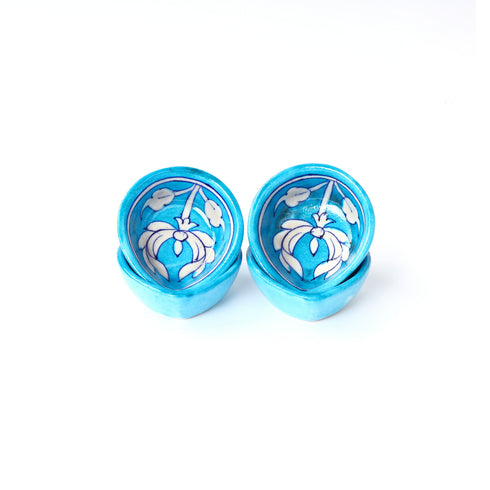 Natriel Blue Pottery Diyas - Set of 4—Turquoise
