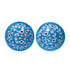 Natriel Blue Pottery Floral Bowls—Set of 2—Cyan Blue