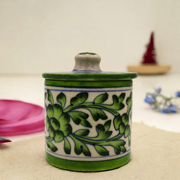 Natriel Blue Pottery Jar with Lid