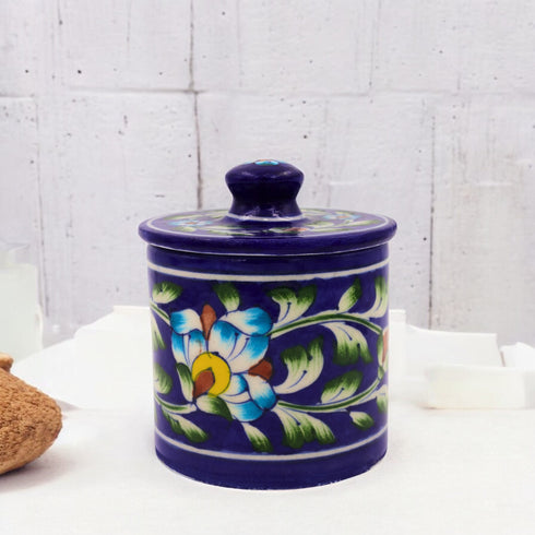 Natriel Blue Pottery Jar with Lid