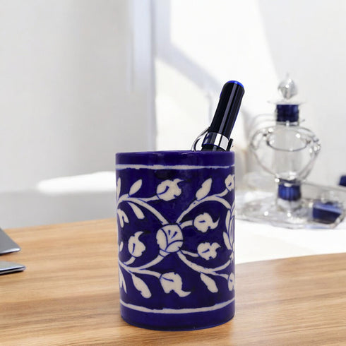 Natriel Blue Pottery Pen Holder