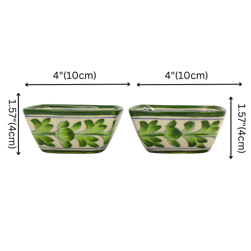 Natriel Blue Pottery Square Bowls