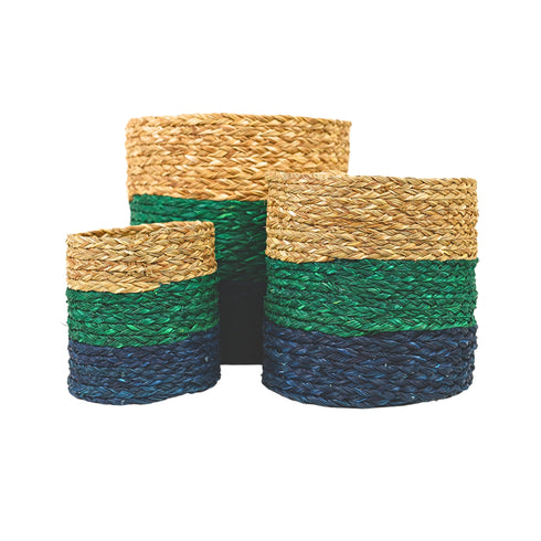 Natriel Eco-friendly Handwoven Sabai Grass Planters – Set of 3