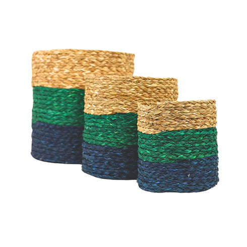 Natriel Eco-friendly Handwoven Sabai Grass Planters – Set of 3