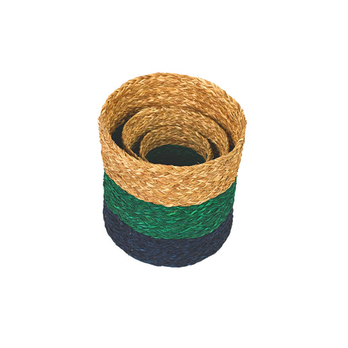 Natriel Eco-friendly Handwoven Sabai Grass Planters – Set of 3