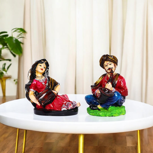 Folk Musician Couple Showpiece for Home Décor